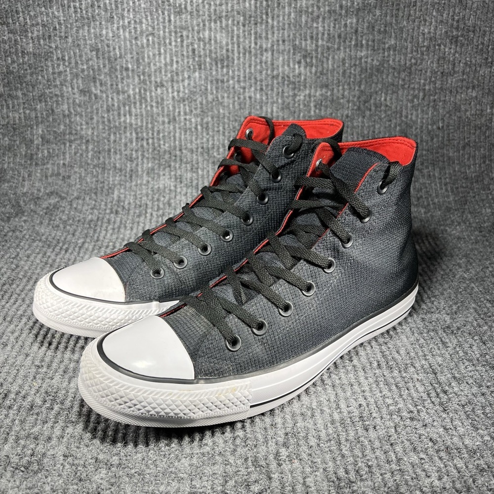 Converse‎ Chuck Hi Nylon Men's Size 11 Black Red Shoes Sneakers Walking 162390C